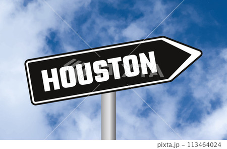 Houston road sign on sky background Houston road sign on sky background 113464024