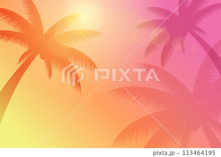 真夏の椰子の木のイメージ背景_ベクターイラスト 真夏の椰子の木のイメージ背景_ベクターイラスト 113464195