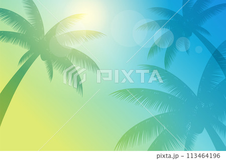 真夏の椰子の木のイメージ背景_ベクターイラスト 真夏の椰子の木のイメージ背景_ベクターイラスト 113464196