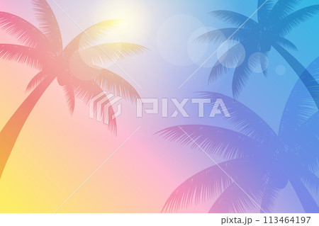 真夏の椰子の木のイメージ背景_ベクターイラスト 113464197