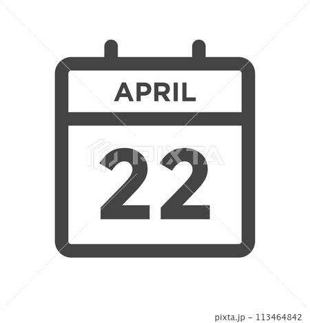 April 22 Calendar Day or Calender Date for Deadline or Appointment 113464842