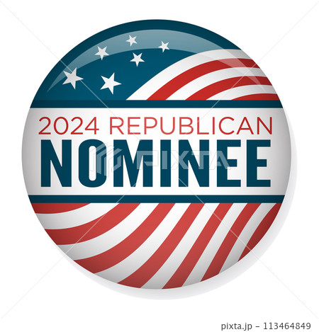 2024 Vote Republican Design with Nominee Patriotic Red white and Blue Stars and Stripes 113464849