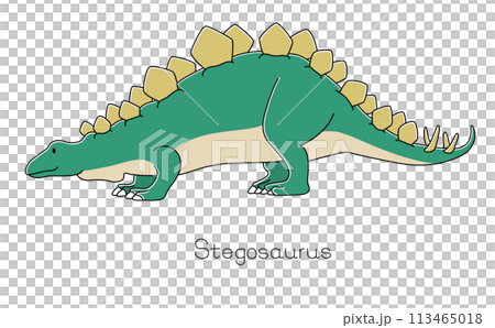 恐竜ステゴザウルス (横向き、カラー) 恐竜ステゴザウルス (横向き、カラー) 113465018