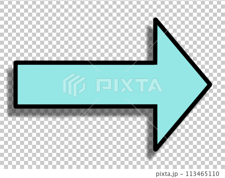 水色の矢印(線・影あり) 水色の矢印(線・影あり) 113465110