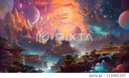 未知の惑星の旅 No.020　AI生成画像 113465197