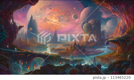 未知の惑星の旅 No.012　AI生成画像 113465220
