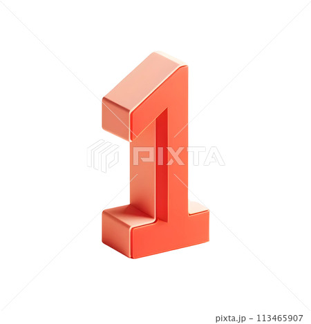 3D Red number one 113465907