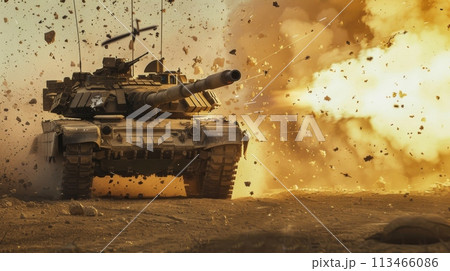 Tank Engulfed in Flames 113466086