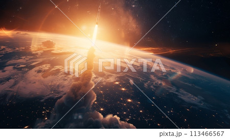 Sun Rising Over Earth 113466567