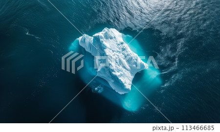 Majestic Iceberg Floating in Ocean 113466685