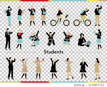 Student character illustration set 113467152