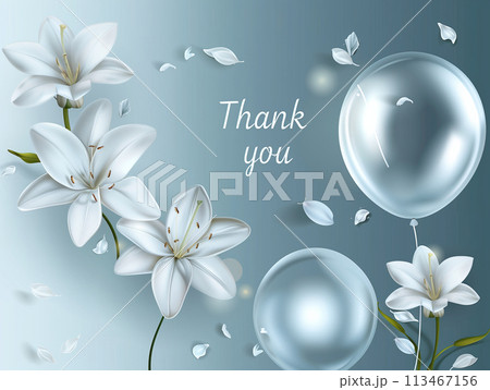 落ち着いた雰囲気のThank youメッセージカード 113467156