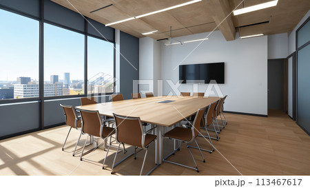 モダンなオフィスの会議室 モダンなオフィスの会議室 113467617