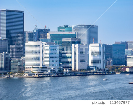 東京都市景観 レインボーブリッジから見た竹芝方面の風景 東京都市景観 レインボーブリッジから見た竹芝方面の風景 113467977