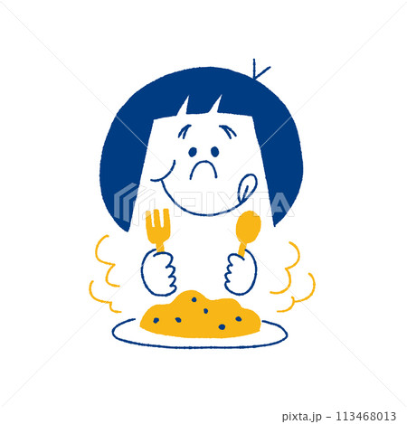 ご飯を食べる子ども 113468013