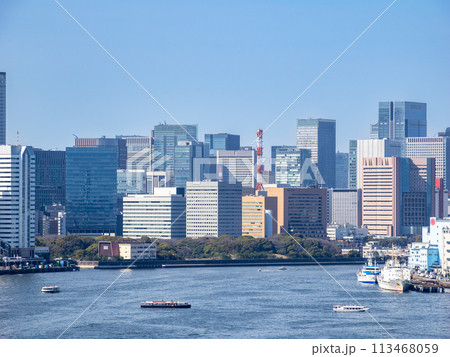 東京都市景観　レインボーブリッジから見た浜離宮方面の風景 113468059