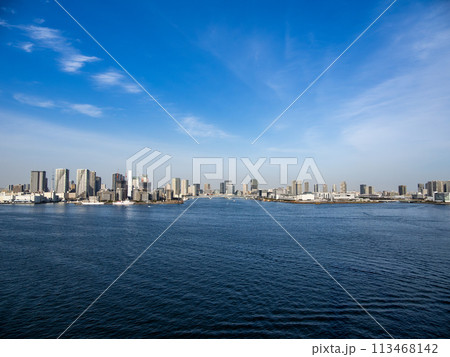 東京都市景観　レインボーブリッジから見た晴海・豊洲方面の風景 113468142