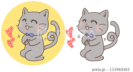 拍手をおくる黒猫 113468363