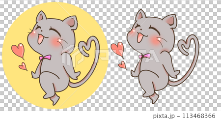 Black cat jumping for joy 113468366