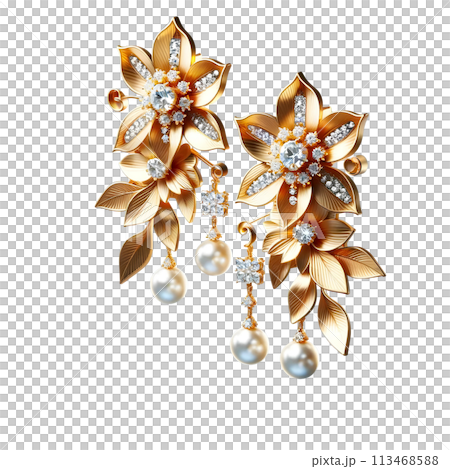 pearl necklace isolated on the white background pearl necklace isolated on the white background 113468588