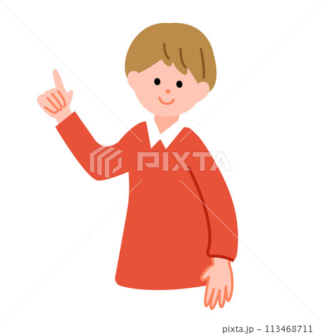 指をさす女性のイラスト素材 113468711