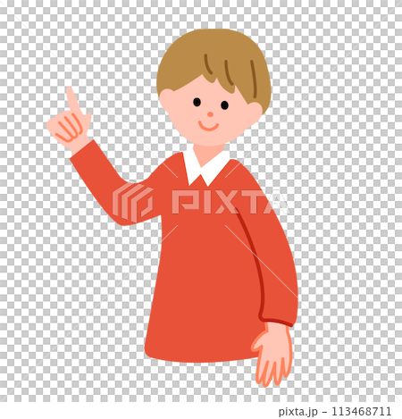 指をさす女性のイラスト素材 113468711