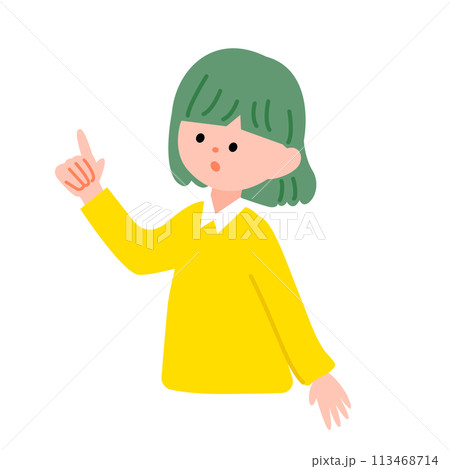 指をさ女の子のイラスト素材 指をさ女の子のイラスト素材 113468714