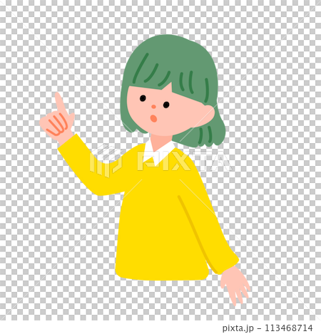 指をさ女の子のイラスト素材 指をさ女の子のイラスト素材 113468714