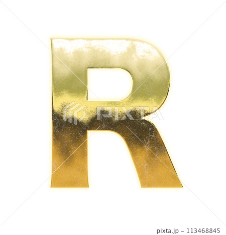 黄金の大文字アルファベット「R」 113468845