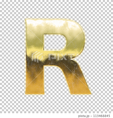 黄金の大文字アルファベット「R」 113468845