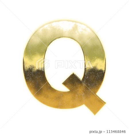 黄金の大文字アルファベット「Q」 黄金の大文字アルファベット「Q」 113468846
