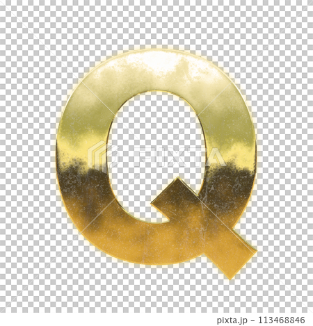 黄金の大文字アルファベット「Q」 黄金の大文字アルファベット「Q」 113468846