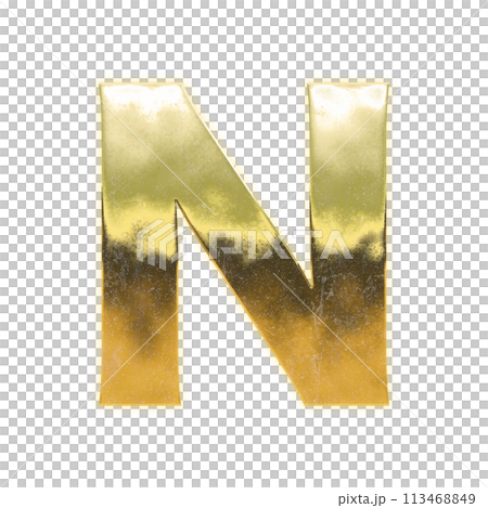 Golden capital alphabet "N" 113468849