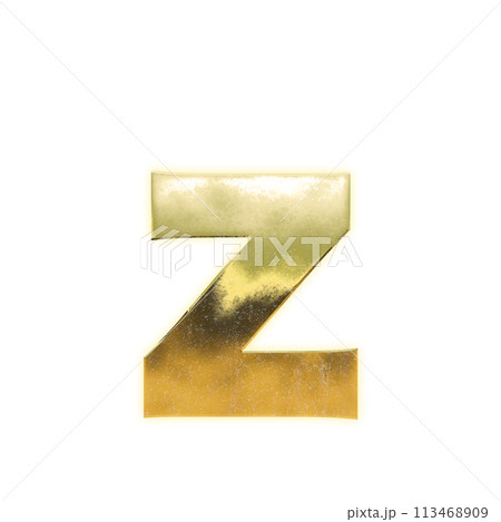 黄金の小文字アルファベット「z」 113468909