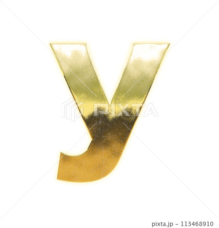 黄金の小文字アルファベット「y」 113468910