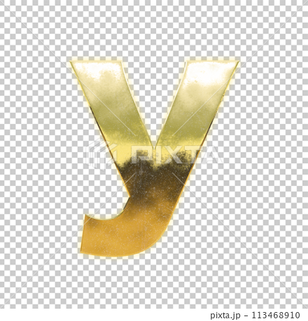 黄金の小文字アルファベット「y」 113468910