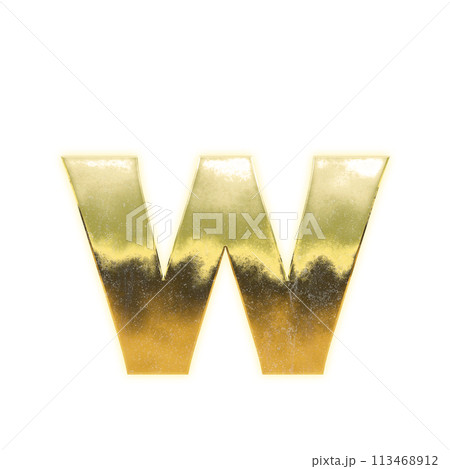 黄金の小文字アルファベット「w」 黄金の小文字アルファベット「w」 113468912