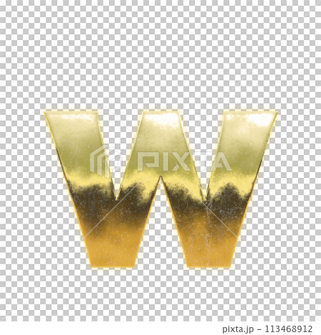 黄金の小文字アルファベット「w」 黄金の小文字アルファベット「w」 113468912