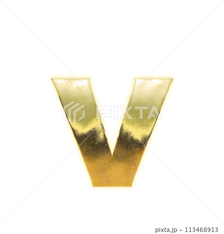 黄金の小文字アルファベット「v」 黄金の小文字アルファベット「v」 113468913