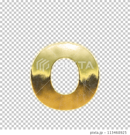 黄金の小文字アルファベット「o」 113468925