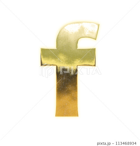 黄金の小文字アルファベット「f」 113468934