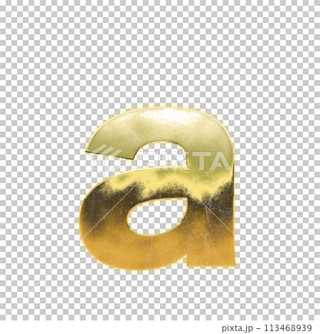 Golden lowercase alphabet "a" 113468939