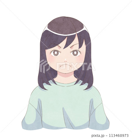 怒る女の子 怒る女の子 113468973