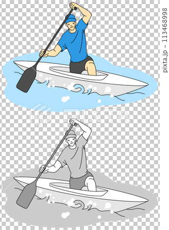 Canoe and sprint athletes illustration set Canoe and sprint athletes illustration set 113468998