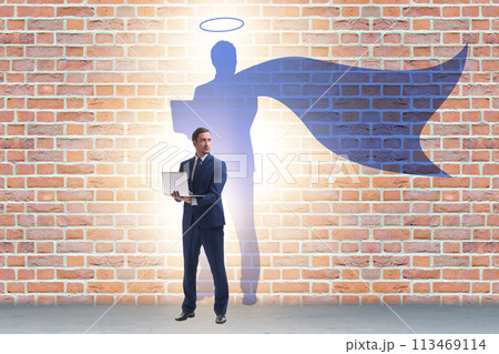 Businessman in the alter ego concept 113469114