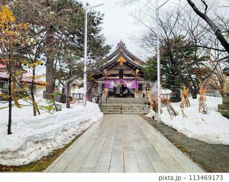 北海道　札幌の中島公園に鎮座する伊夜日子神社の本殿 113469173