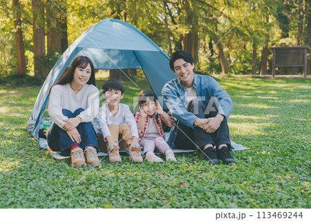 家族で公園遊び 113469244