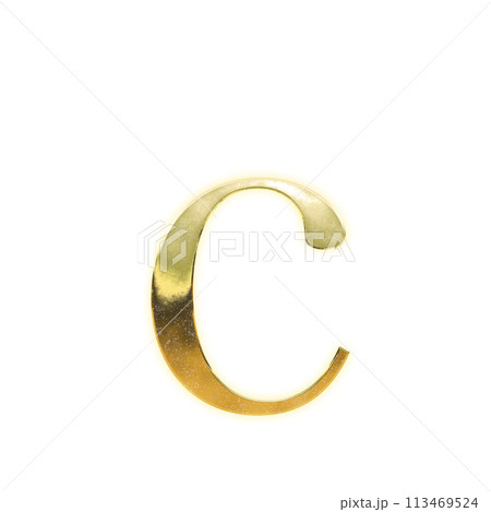 黄金のセリフ体の小文字アルファベット「c」 113469524