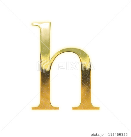 黄金のセリフ体の小文字アルファベット「h」 113469533