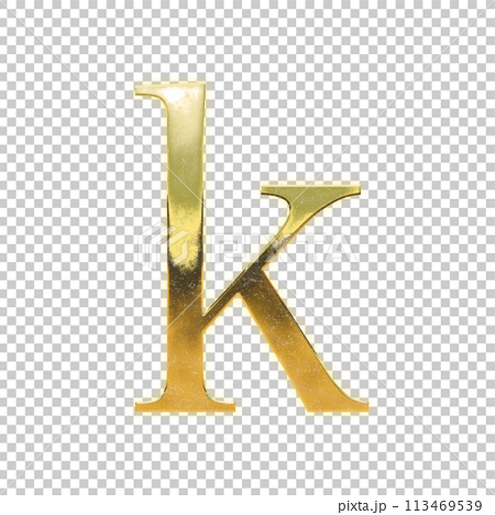 黄金のセリフ体の小文字アルファベット「k」 113469539